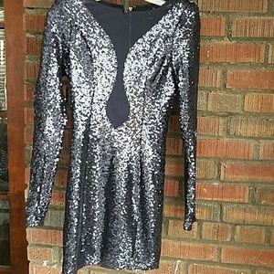 Sequins Cocktail Navy Blue dress